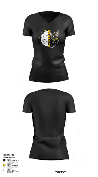 Womens Short Sleeve Vneck Shirt, Fulton Hornets Volleyball, Women's Volleyball, Teamtime, Team time, sublimation, custom sports apparel, team uniforms, spirit wear, spiritwear, sports uniforms, custom shirts, team store, custom team store, fundraiser sports, apparel fundraiser