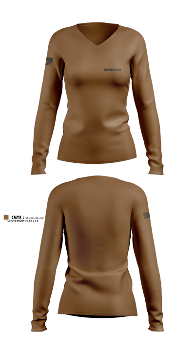 NAVIGATION 82103105 Women's Long Sleeve V-neck Shirt - 1