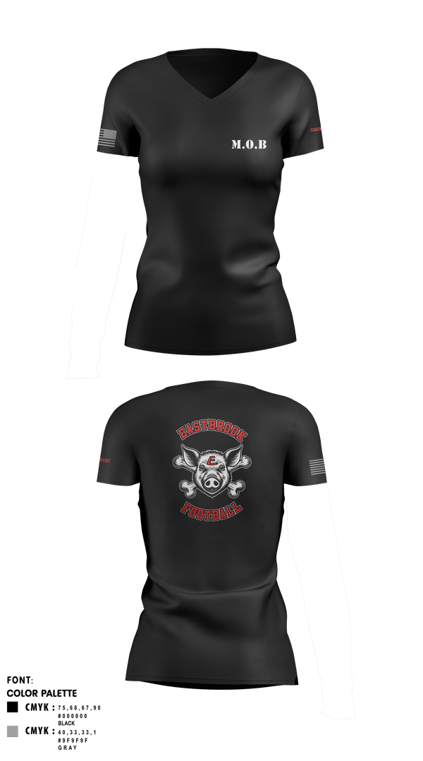 Womens Short Sleeve Vneck Shirt, Eastbrook Football, Army, Teamtime, Team time, sublimation, custom sports apparel, team uniforms, spirit wear, spiritwear, sports uniforms, custom shirts, team store, custom team store, fundraiser sports, apparel fundraiser