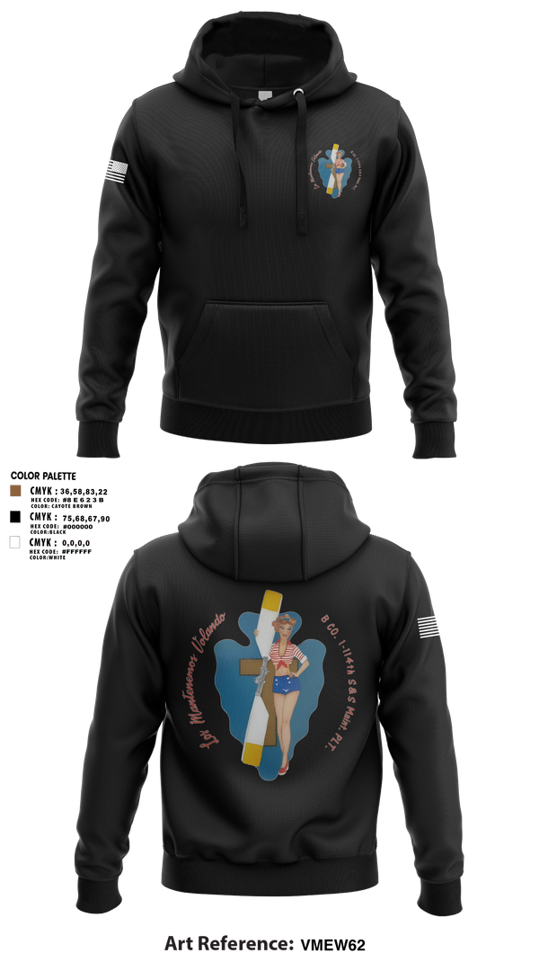 Hoodie, B Co. 1/114th polo, Army, Teamtime, Team time, sublimation, custom sports apparel, team uniforms, spirit wear, spiritwear, sports uniforms, custom shirts, team store, custom team store, fundraiser sports, apparel fundraiser