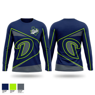 Long Sleeve Performance Shirt, Texas Dubs, Softball, Teamtime, Team time, sublimation, custom sports apparel, team uniforms, spirit wear, spiritwear, sports uniforms, custom shirts, team store, custom team store, fundraiser sports, apparel fundraiser