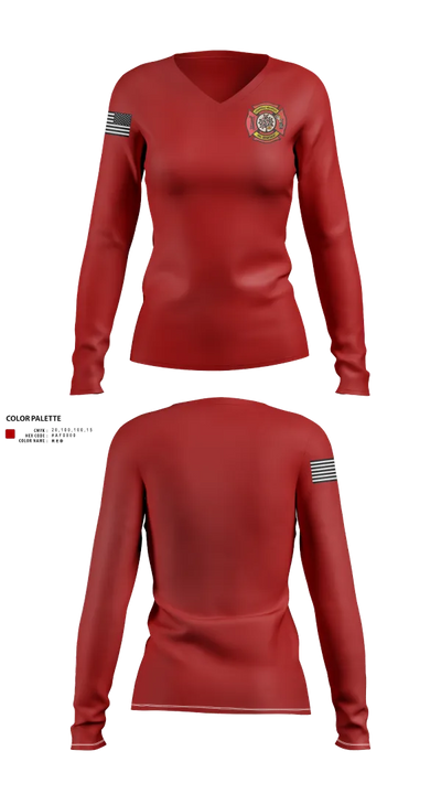 Cherrydale Volunteer Fire Department 44534080 Women's Long Sleeve V-neck Shirt - 23