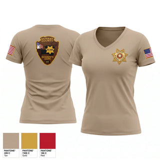 Womens Short Sleeve Vneck Shirt, Murray County Sheriff’s Department, Police, Teamtime, Team time, sublimation, custom sports apparel, team uniforms, spirit wear, spiritwear, sports uniforms, custom shirts, team store, custom team store, fundraiser sports, apparel fundraiser