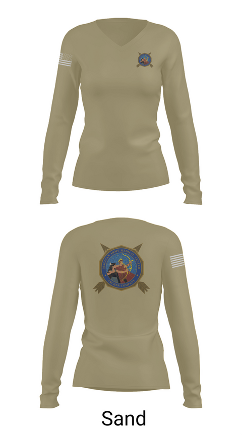 Womens Long Sleeve Vneck Shirt, Archer Company, , Teamtime, Team time, sublimation, custom sports apparel, team uniforms, spirit wear, spiritwear, sports uniforms, custom shirts, team store, custom team store, fundraiser sports, apparel fundraiser