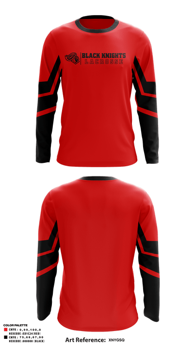 Black Knights Lacrosse Club 76626812 Long Sleeve Performance Shirt - 1