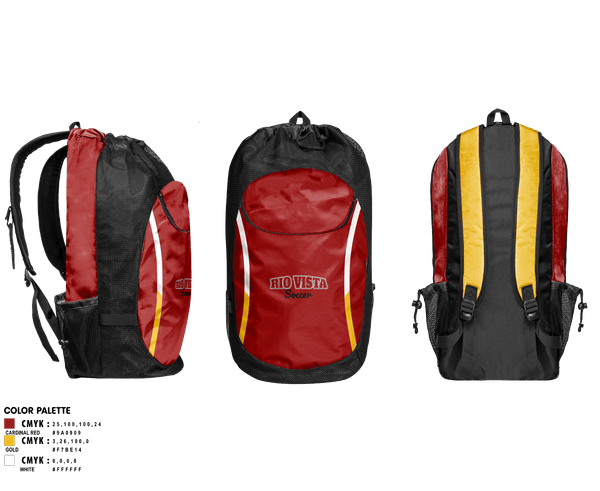 Gear Bag, Rio Vista Rams, Men's Soccer, Teamtime, Team time, sublimation, custom sports apparel, team uniforms, spirit wear, spiritwear, sports uniforms, custom shirts, team store, custom team store, fundraiser sports, apparel fundraiser