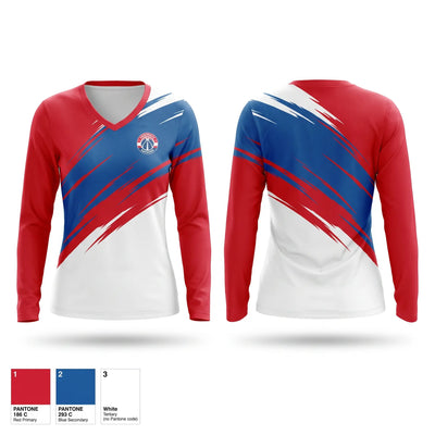 Midwest Monsters Vierk 13u Women's Long Sleeve V-neck Shirt - 1