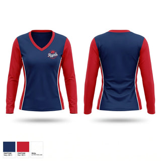 Womens Long Sleeve Vneck Shirt, Buffalo Regals, Ice Hockey, Teamtime, Team time, sublimation, custom sports apparel, team uniforms, spirit wear, spiritwear, sports uniforms, custom shirts, team store, custom team store, fundraiser sports, apparel fundraiser