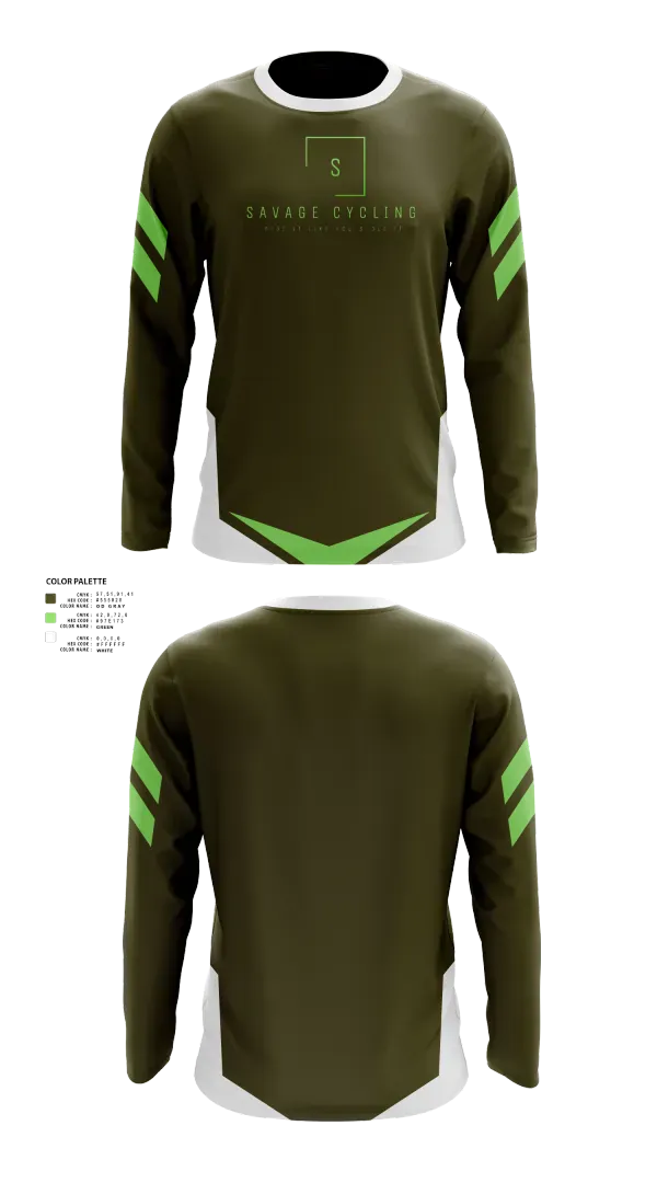 Long Sleeve Performance Shirt, Savage cycling, Cycling, Teamtime, Team time, sublimation, custom sports apparel, team uniforms, spirit wear, spiritwear, sports uniforms, custom shirts, team store, custom team store, fundraiser sports, apparel fundraiser