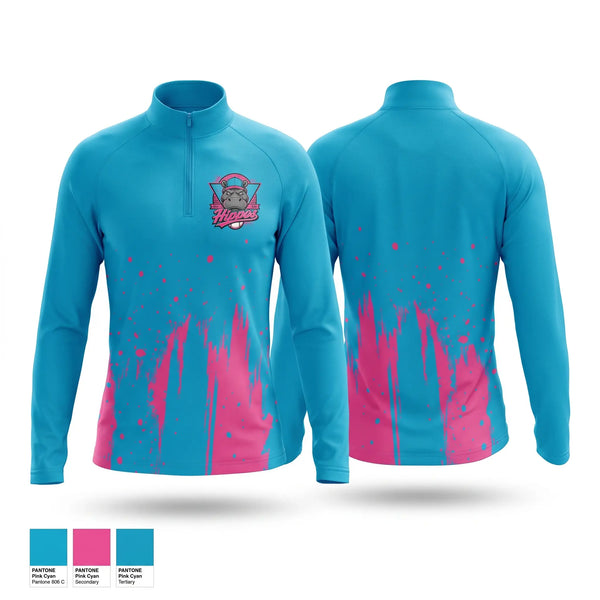 Quarter Zip Jacket, Hippos, Baseball, Teamtime, Team time, sublimation, custom sports apparel, team uniforms, spirit wear, spiritwear, sports uniforms, custom shirts, team store, custom team store, fundraiser sports, apparel fundraiser