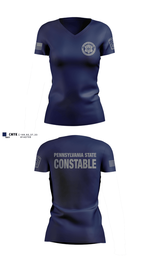 Womens Short Sleeve Vneck Shirt, Pennsylvania State Constable, Police, Teamtime, Team time, sublimation, custom sports apparel, team uniforms, spirit wear, spiritwear, sports uniforms, custom shirts, team store, custom team store, fundraiser sports, apparel fundraiser