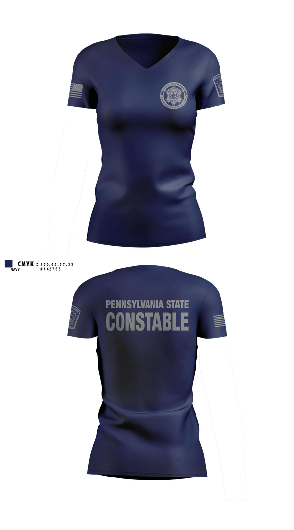 Womens Short Sleeve Vneck Shirt, Pennsylvania State Constable, Police, Teamtime, Team time, sublimation, custom sports apparel, team uniforms, spirit wear, spiritwear, sports uniforms, custom shirts, team store, custom team store, fundraiser sports, apparel fundraiser