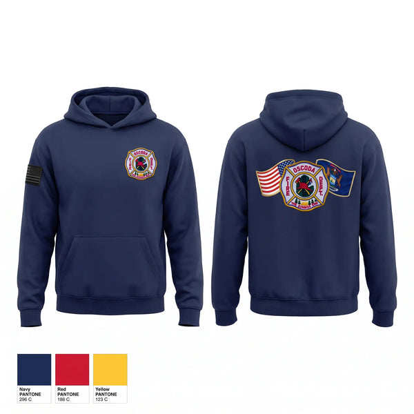 Hoodie, Oscoda Fire Dept, Fire Department, Teamtime, Team time, sublimation, custom sports apparel, team uniforms, spirit wear, spiritwear, sports uniforms, custom shirts, team store, custom team store, fundraiser sports, apparel fundraiser