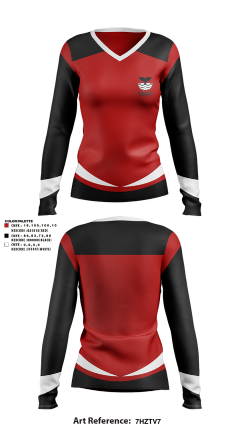 Womens Long Sleeve Vneck Shirt, Pierson Whalers Field Hockey, Field Hockey, Teamtime, Team time, sublimation, custom sports apparel, team uniforms, spirit wear, spiritwear, sports uniforms, custom shirts, team store, custom team store, fundraiser sports, apparel fundraiser