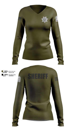 Womens Long Sleeve Vneck Shirt, 319th IEW, , Teamtime, Team time, sublimation, custom sports apparel, team uniforms, spirit wear, spiritwear, sports uniforms, custom shirts, team store, custom team store, fundraiser sports, apparel fundraiser