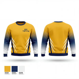 Crew Neck Sweatshirt, BPR Lightning, Baseball, Teamtime, Team time, sublimation, custom sports apparel, team uniforms, spirit wear, spiritwear, sports uniforms, custom shirts, team store, custom team store, fundraiser sports, apparel fundraiser