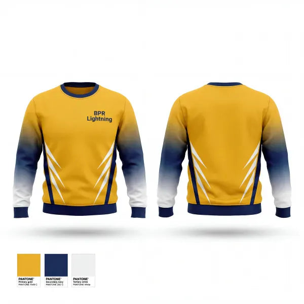 Crew Neck Sweatshirt, BPR Lightning, Baseball, Teamtime, Team time, sublimation, custom sports apparel, team uniforms, spirit wear, spiritwear, sports uniforms, custom shirts, team store, custom team store, fundraiser sports, apparel fundraiser