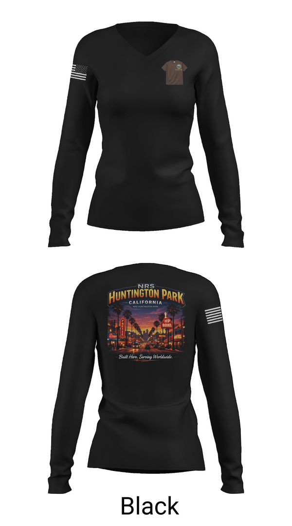 Womens Long Sleeve Vneck Shirt, NTAG PACIFC, Navy, Teamtime, Team time, sublimation, custom sports apparel, team uniforms, spirit wear, spiritwear, sports uniforms, custom shirts, team store, custom team store, fundraiser sports, apparel fundraiser