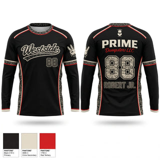 Long Sleeve Performance Shirt, Westside, Softball, Teamtime, Team time, sublimation, custom sports apparel, team uniforms, spirit wear, spiritwear, sports uniforms, custom shirts, team store, custom team store, fundraiser sports, apparel fundraiser
