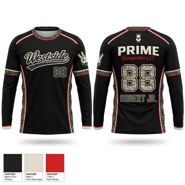 Long Sleeve Performance Shirt, Westside, Softball, Teamtime, Team time, sublimation, custom sports apparel, team uniforms, spirit wear, spiritwear, sports uniforms, custom shirts, team store, custom team store, fundraiser sports, apparel fundraiser