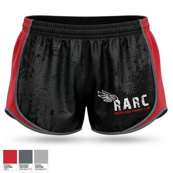Womens Shorts, Racine Area Running Club, Spirit Store, Teamtime, Team time, sublimation, custom sports apparel, team uniforms, spirit wear, spiritwear, sports uniforms, custom shirts, team store, custom team store, fundraiser sports, apparel fundraiser