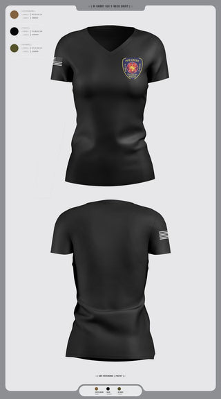 Womens Short Sleeve Vneck Shirt, PCFD, , Teamtime, Team time, sublimation, custom sports apparel, team uniforms, spirit wear, spiritwear, sports uniforms, custom shirts, team store, custom team store, fundraiser sports, apparel fundraiser