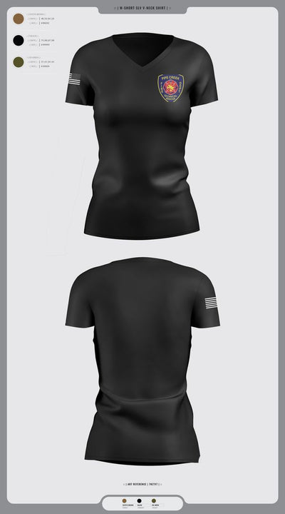 PCFD 82208638 Women's Short Sleeve V-neck Shirt - 2