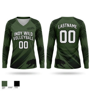 Womens Long Sleeve Vneck Shirt, Indy Wild, Men's Volleyball, Teamtime, Team time, sublimation, custom sports apparel, team uniforms, spirit wear, spiritwear, sports uniforms, custom shirts, team store, custom team store, fundraiser sports, apparel fundraiser