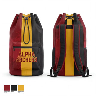 Gear Bag, Alpha Archers, Air Force, Teamtime, Team time, sublimation, custom sports apparel, team uniforms, spirit wear, spiritwear, sports uniforms, custom shirts, team store, custom team store, fundraiser sports, apparel fundraiser