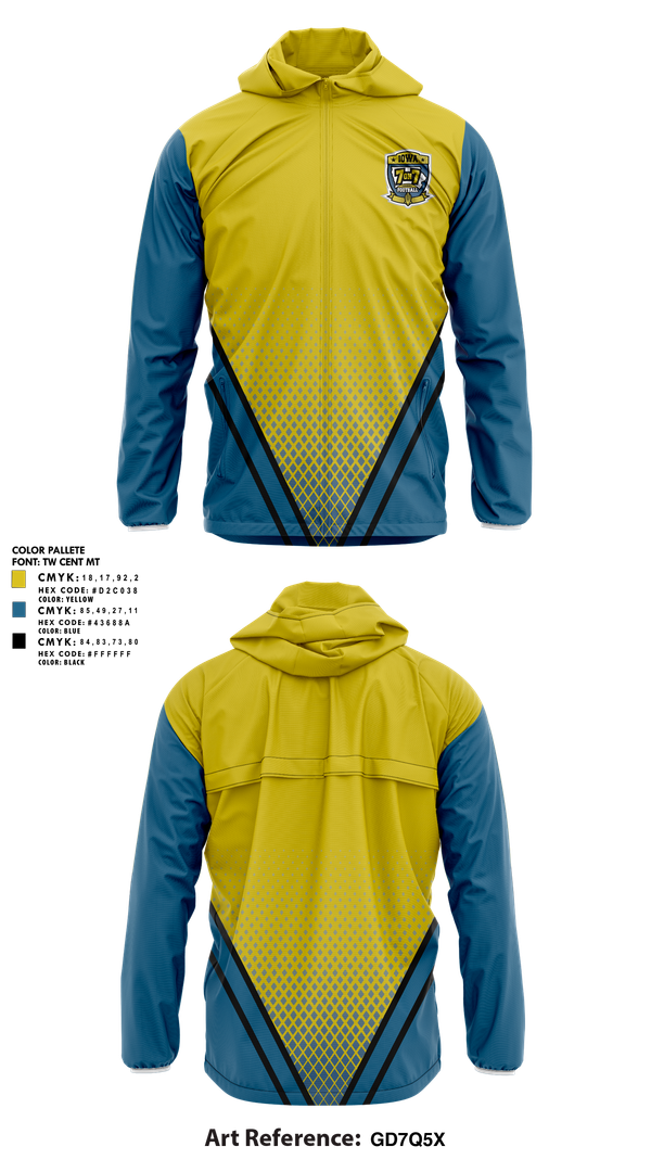 Windbreaker, Iowa 7v7 Football, , Teamtime, Team time, sublimation, custom sports apparel, team uniforms, spirit wear, spiritwear, sports uniforms, custom shirts, team store, custom team store, fundraiser sports, apparel fundraiser