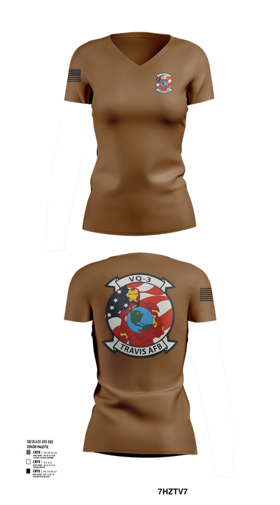 VQ3 Det Travis 87923714 Women's Short Sleeve V-neck Shirt - 101