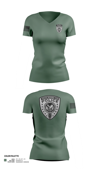 Womens Short Sleeve Vneck Shirt, Veterans Affairs Police Special Response Team, Police, Teamtime, Team time, sublimation, custom sports apparel, team uniforms, spirit wear, spiritwear, sports uniforms, custom shirts, team store, custom team store, fundraiser sports, apparel fundraiser