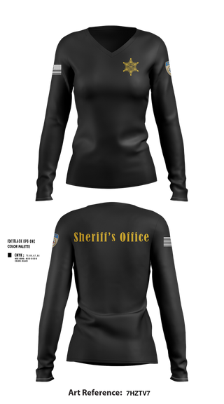 Womens Long Sleeve Vneck Shirt, Dane County SheriffBLUE MACAW, Women's Volleyball, Teamtime, Team time, sublimation, custom sports apparel, team uniforms, spirit wear, spiritwear, sports uniforms, custom shirts, team store, custom team store, fundraiser sports, apparel fundraiser