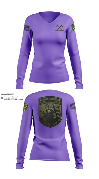 Womens Long Sleeve Vneck Shirt, , Army, Teamtime, Team time, sublimation, custom sports apparel, team uniforms, spirit wear, spiritwear, sports uniforms, custom shirts, team store, custom team store, fundraiser sports, apparel fundraiser