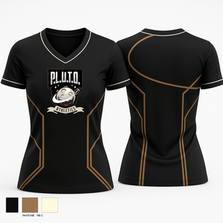 Womens Short Sleeve Vneck Shirt, P.L.U.T.O., , Teamtime, Team time, sublimation, custom sports apparel, team uniforms, spirit wear, spiritwear, sports uniforms, custom shirts, team store, custom team store, fundraiser sports, apparel fundraiser