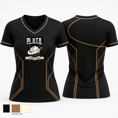 P.L.U.T.O. 54797474 Women's Short Sleeve V-neck Shirt - 2
