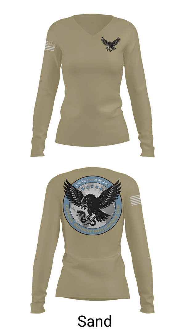Womens Long Sleeve Vneck Shirt, Critical Incident Intelligence Unit, , Teamtime, Team time, sublimation, custom sports apparel, team uniforms, spirit wear, spiritwear, sports uniforms, custom shirts, team store, custom team store, fundraiser sports, apparel fundraiser