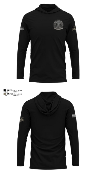 Long Sleeve Performance Shirt with hood, TCAE, GSB, 10TH SFG(A), Army, Teamtime, Team time, sublimation, custom sports apparel, team uniforms, spirit wear, spiritwear, sports uniforms, custom shirts, team store, custom team store, fundraiser sports, apparel fundraiser
