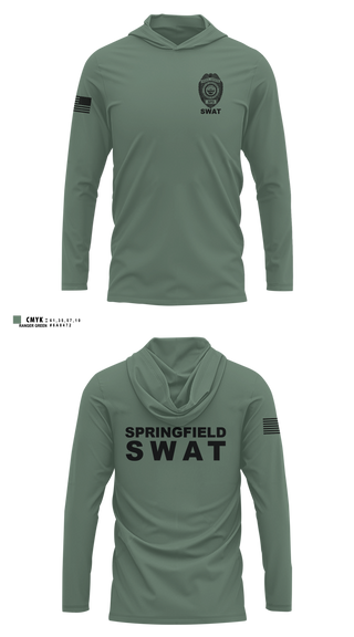 Long Sleeve Hooded Sun Shirt, Springfield Ohio SWAT, Police, Teamtime, Team time, sublimation, custom sports apparel, team uniforms, spirit wear, spiritwear, sports uniforms, custom shirts, team store, custom team store, fundraiser sports, apparel fundraiser