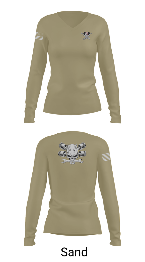 Womens Long Sleeve Vneck Shirt, Fox 1-320th F-CO FAR, , Teamtime, Team time, sublimation, custom sports apparel, team uniforms, spirit wear, spiritwear, sports uniforms, custom shirts, team store, custom team store, fundraiser sports, apparel fundraiser