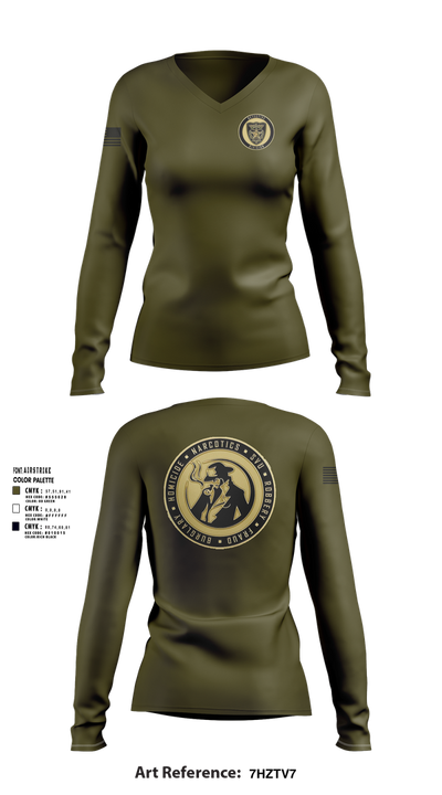 Baker County Detective Division 29625423 Women's Long Sleeve V-neck Shirt - 101