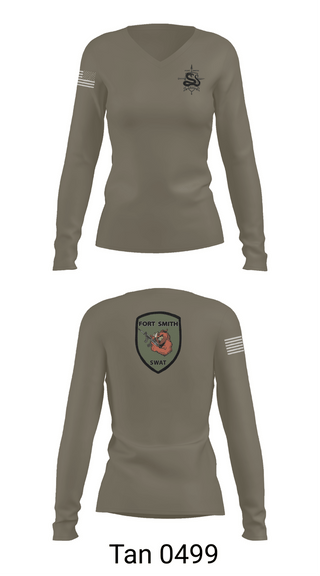 Womens Long Sleeve Vneck Shirt, Fort Smith Swat Team, Track & Field, Teamtime, Team time, sublimation, custom sports apparel, team uniforms, spirit wear, spiritwear, sports uniforms, custom shirts, team store, custom team store, fundraiser sports, apparel fundraiser