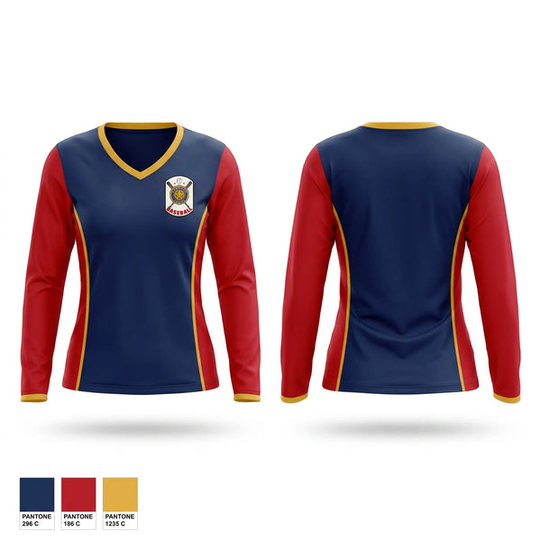Womens Long Sleeve Vneck Shirt, NY American Legion Baseball, Baseball, Teamtime, Team time, sublimation, custom sports apparel, team uniforms, spirit wear, spiritwear, sports uniforms, custom shirts, team store, custom team store, fundraiser sports, apparel fundraiser
