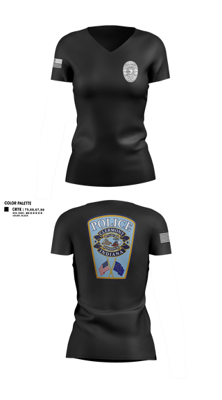 Womens Short Sleeve Vneck Shirt, Clermont PD, Police, Teamtime, Team time, sublimation, custom sports apparel, team uniforms, spirit wear, spiritwear, sports uniforms, custom shirts, team store, custom team store, fundraiser sports, apparel fundraiser