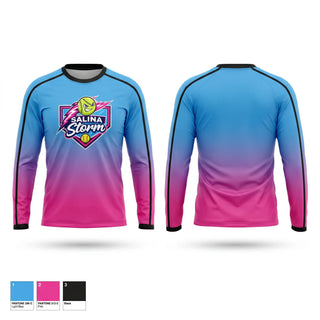 Long Sleeve Performance Shirt, Salina Storm, Softball, Teamtime, Team time, sublimation, custom sports apparel, team uniforms, spirit wear, spiritwear, sports uniforms, custom shirts, team store, custom team store, fundraiser sports, apparel fundraiser