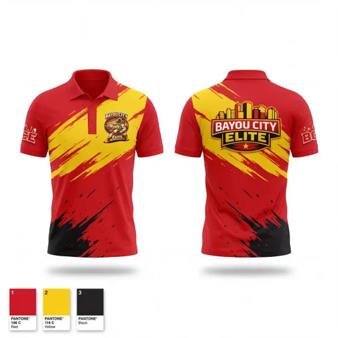Short Sleeve Performance Polo, Bayou City Elite Academy, Men's Basketball, Teamtime, Team time, sublimation, custom sports apparel, team uniforms, spirit wear, spiritwear, sports uniforms, custom shirts, team store, custom team store, fundraiser sports, apparel fundraiser