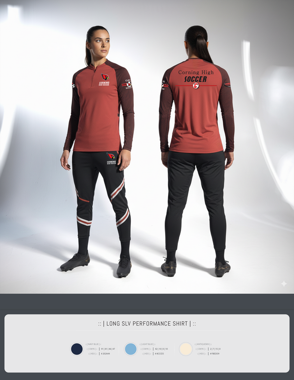 Long Sleeve Performance Shirt, Corning Boys Soccer, Men's Soccer, Teamtime, Team time, sublimation, custom sports apparel, team uniforms, spirit wear, spiritwear, sports uniforms, custom shirts, team store, custom team store, fundraiser sports, apparel fundraiser