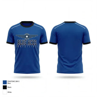Short Sleeve Performance Shirt, Blue Aces, Wrestling, Teamtime, Team time, sublimation, custom sports apparel, team uniforms, spirit wear, spiritwear, sports uniforms, custom shirts, team store, custom team store, fundraiser sports, apparel fundraiser