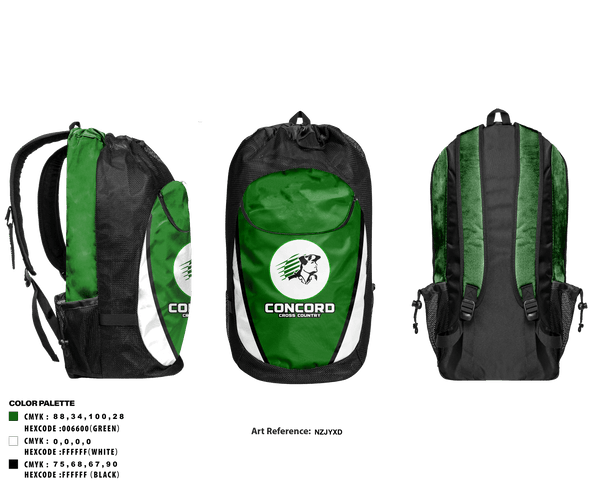 Gear Bag, CONCORD HIGH SCHOOL Cross Country, Cross Country, Teamtime, Team time, sublimation, custom sports apparel, team uniforms, spirit wear, spiritwear, sports uniforms, custom shirts, team store, custom team store, fundraiser sports, apparel fundraiser