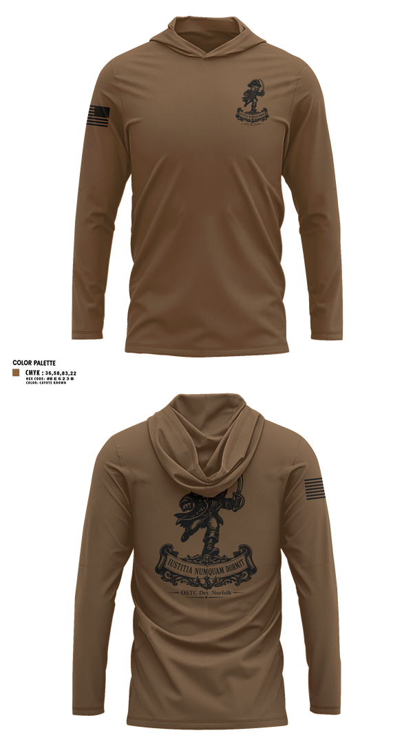 Long Sleeve Hooded Sun Shirt, OSTC Det. Norfolk, Navy, Teamtime, Team time, sublimation, custom sports apparel, team uniforms, spirit wear, spiritwear, sports uniforms, custom shirts, team store, custom team store, fundraiser sports, apparel fundraiser